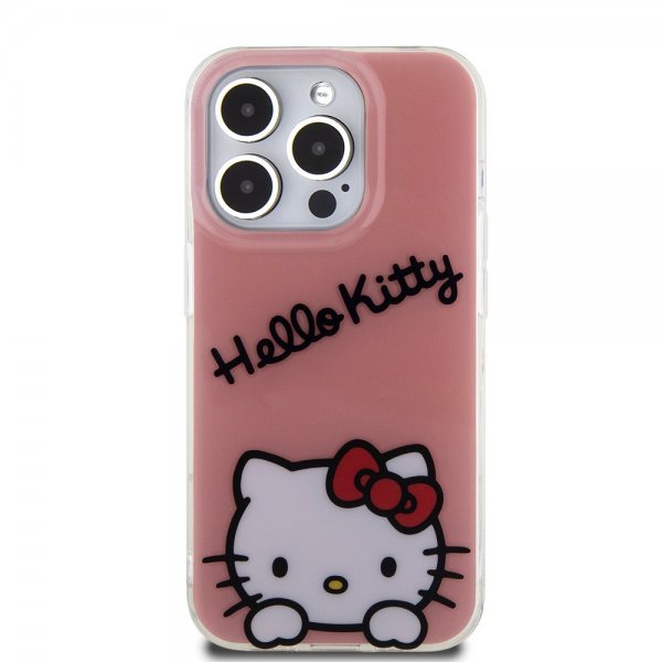 Hello Kitty iPhone 15 Pro -suojakuori Daydreaming Crossbody, vaaleanpunainen