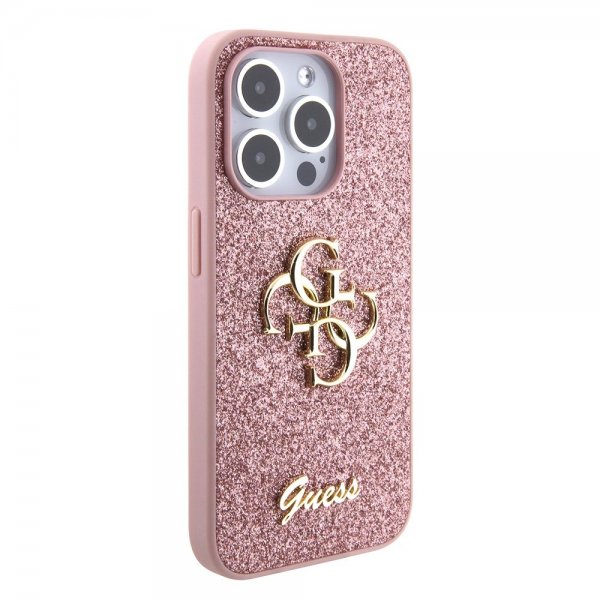 Guess iPhone 15 Pro Kuoret Fixed Glitter Pink