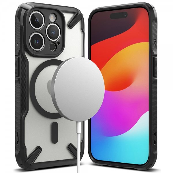 Ringke iPhone 15 Pro -suojakuori Fusion X Magnetic Matte Black