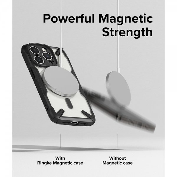 Ringke iPhone 15 Pro -suojakuori Fusion X Magnetic Matte Black