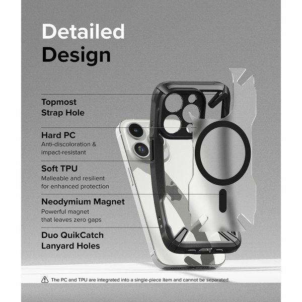 Ringke iPhone 15 Pro -suojakuori Fusion X Magnetic Matte Black