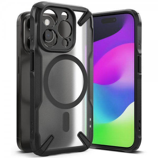 Ringke iPhone 15 Pro -suojakuori Fusion X Magnetic Matte Black