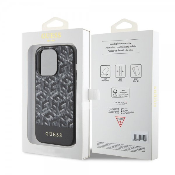 Guess iPhone 15 Pro -kuori G Cube MagSafe, musta
