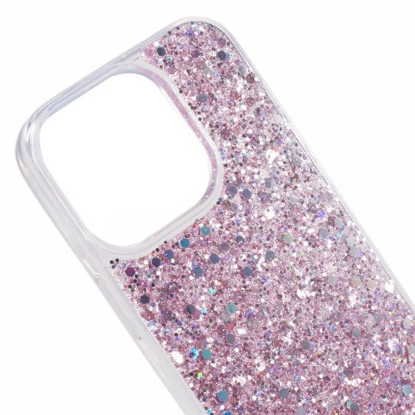 iPhone 15 Pro Kuori Glitterpaljetit Pinkki