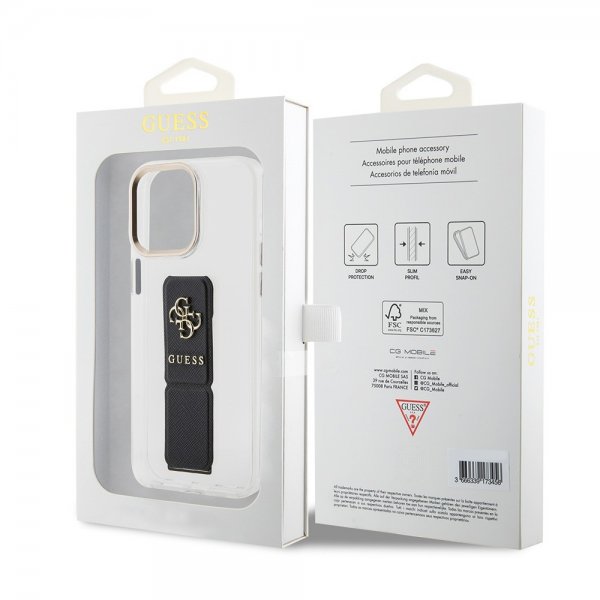 Guess iPhone 15 Pro Kuori Grip Stand Clear Transparent