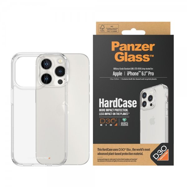 PanzerGlass iPhone 15 Pro Kuori HardCase D3O Läpinäkyvä