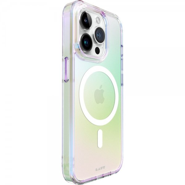 LAUT iPhone 15 Pro -suojakuori HOLO MagSafe Pearl