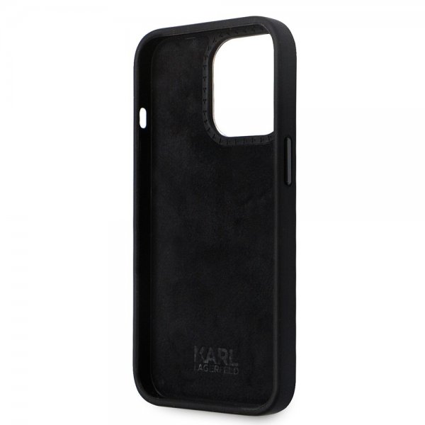 Karl Lagerfeld iPhone 15 Pro Kuori Ikonik Metal Pin Musta