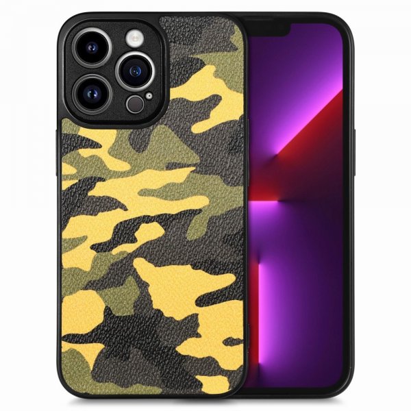 iPhone 15 Pro Camouflage-kuori keltainen