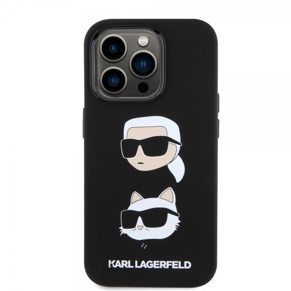 Karl Lagerfeld iPhone 15 Pro -kuori Karl & Choupette Musta