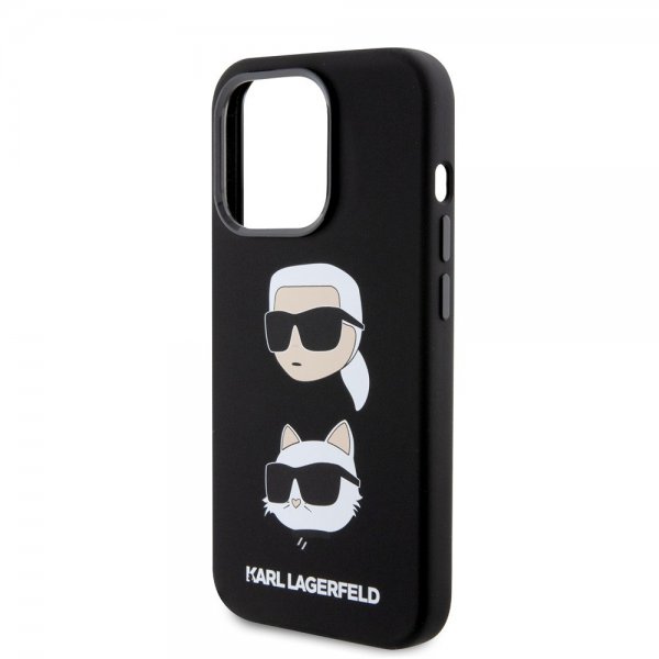Karl Lagerfeld iPhone 15 Pro -kuori Karl & Choupette Musta