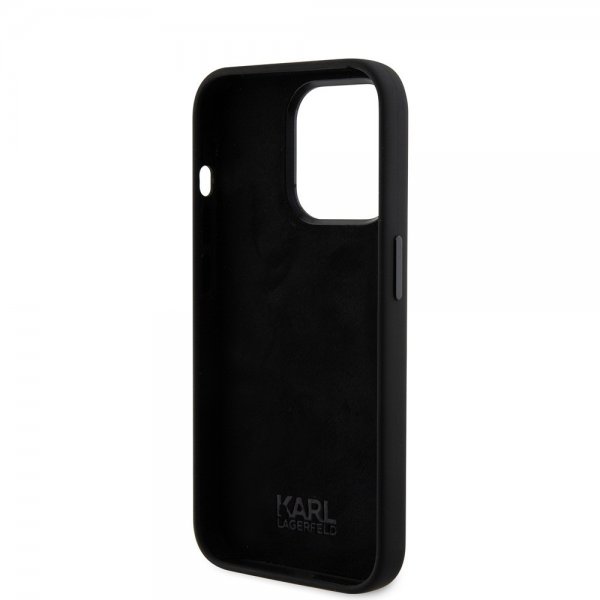 Karl Lagerfeld iPhone 15 Pro -kuori Karl & Choupette Musta