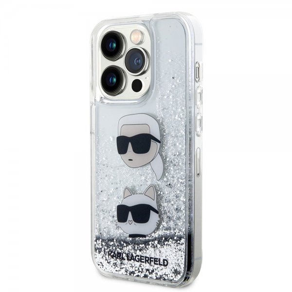 Karl Lagerfeld iPhone 15 Pro Kuori Liquid Glitter Karl & Choupette Hopea
