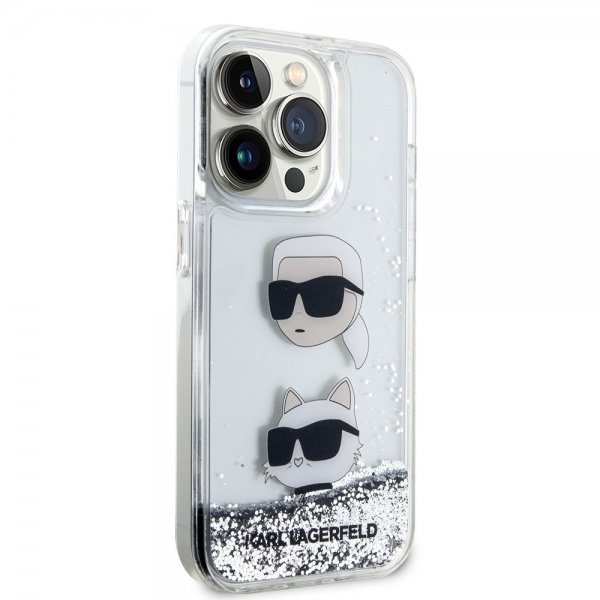 Karl Lagerfeld iPhone 15 Pro Kuori Liquid Glitter Karl & Choupette Hopea