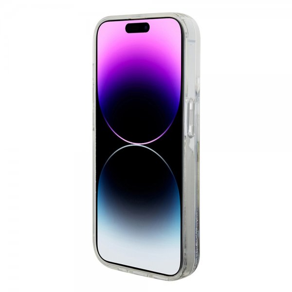Karl Lagerfeld iPhone 15 Pro Kuoret Liquid Glitter NFT Karl Silver