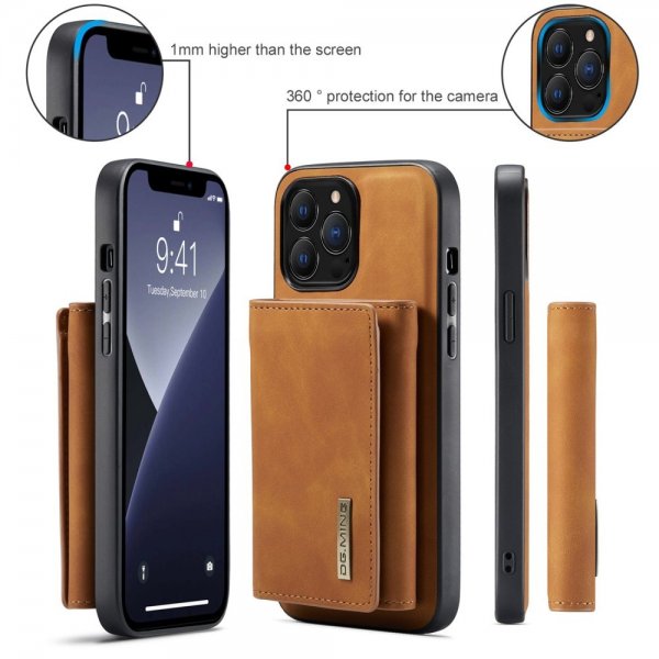 Dg.Ming iPhone 15 Pro Kuori M1-sarjan irrotettava korttipidike ruskea