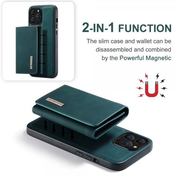 Dg.Ming iPhone 15 Pro -suojakuori M1 Series, irrotettava korttipidike, vihreä