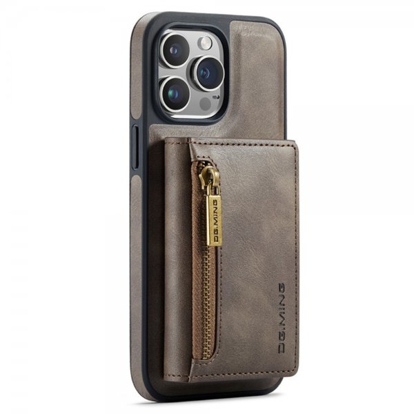 Dg.Ming iPhone 15 Pro -kuori M5-sarjan irrotettavalla korttipidikkeellä, kahvi