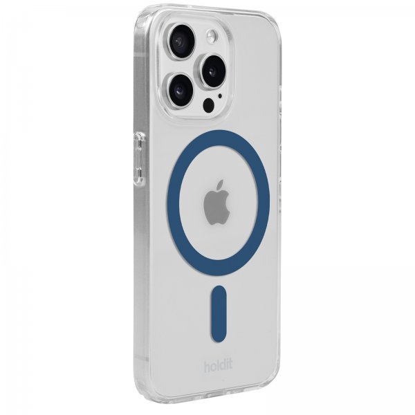 holdit iPhone 15 Pro -kuori MagSafe Case Denim Blue Transparent