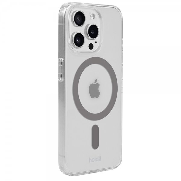 holdit iPhone 15 Pro Kuori MagSafe Case Space Gray Transparent