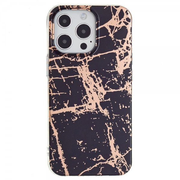 iPhone 15 Pro Kuori Marmorikuvio Musta