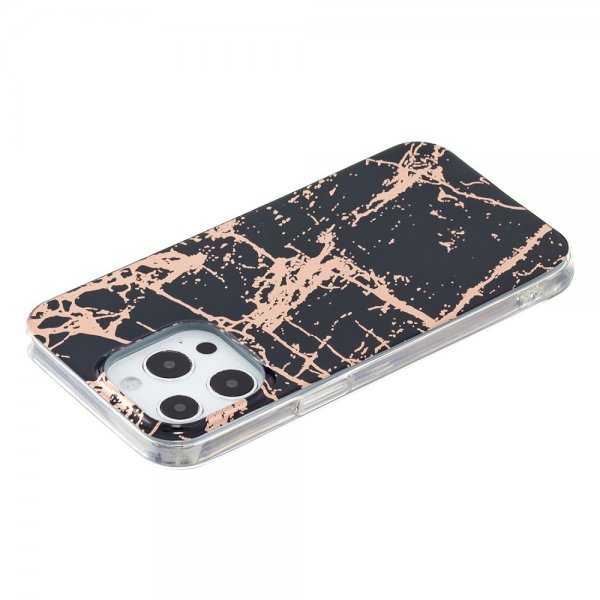 iPhone 15 Pro Kuori Marmorikuvio Musta