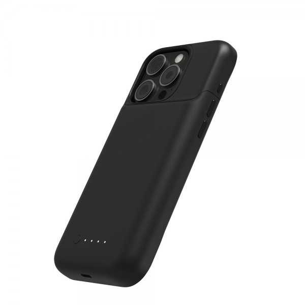 Mophie iPhone 15 Pro -kuori sisäänrakennetulla Juice Pack -varavirtalähteellä, musta