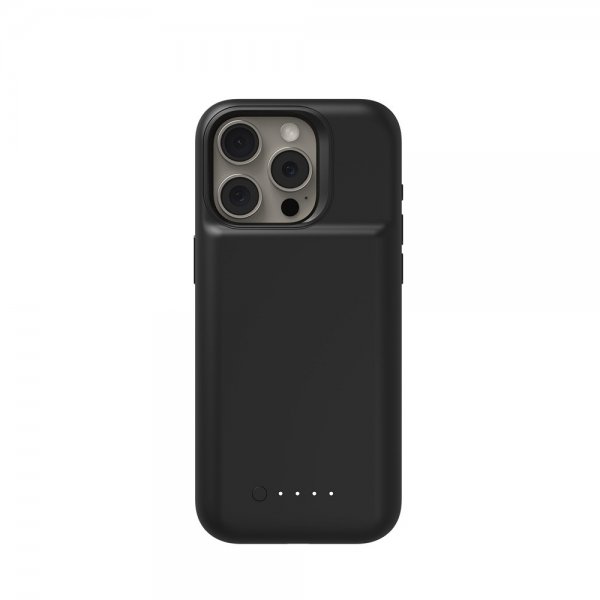 Mophie iPhone 15 Pro -kuori sisäänrakennetulla Juice Pack -varavirtalähteellä, musta