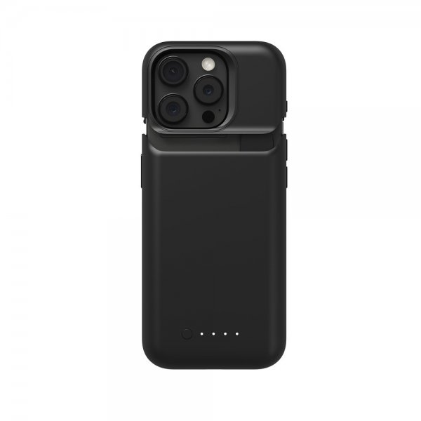 Mophie iPhone 15 Pro -kuori sisäänrakennetulla Juice Pack -varavirtalähteellä, musta