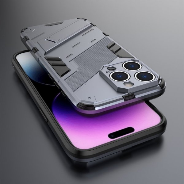 iPhone 15 Pro -suojakuori jalustalla, tummansininen