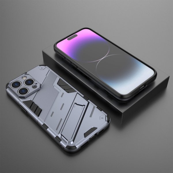 iPhone 15 Pro -suojakuori jalustalla, tummansininen
