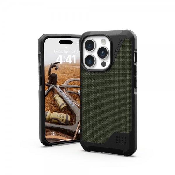 Urban Armor Gear (UAG) iPhone 15 Pro -suojakuori Metropolis LT MagSafe Kevlar, oliivi