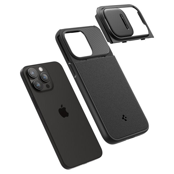 Spigen iPhone 15 Pro -suojakuori Optik Armor MagFit Musta