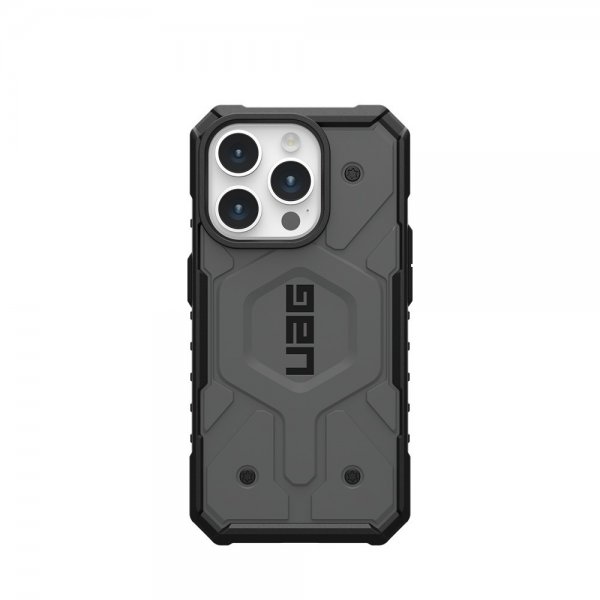 Urban Armor Gear (UAG) iPhone 15 Pro -suojakuori Pathfinder MagSafe, hopea