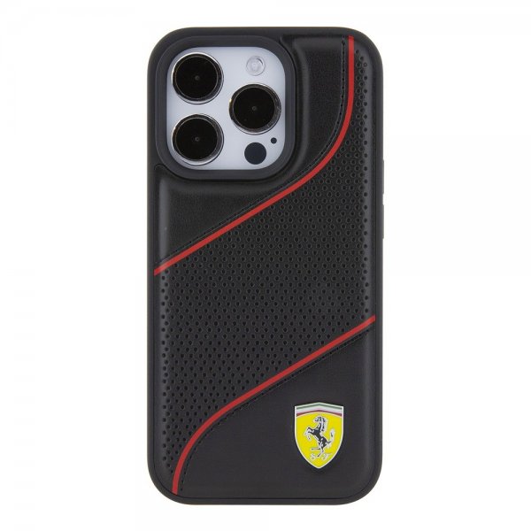 Ferrari iPhone 15 Pro Kuori Rei'itetty Musta