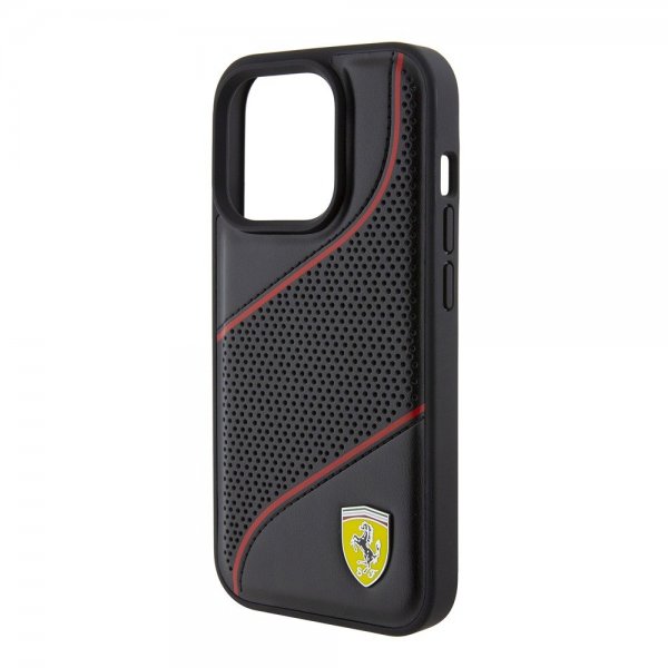 Ferrari iPhone 15 Pro Kuori Rei'itetty Musta