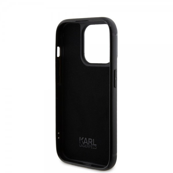 Karl Lagerfeld iPhone 15 Pro Kuori Rhinestone Silver