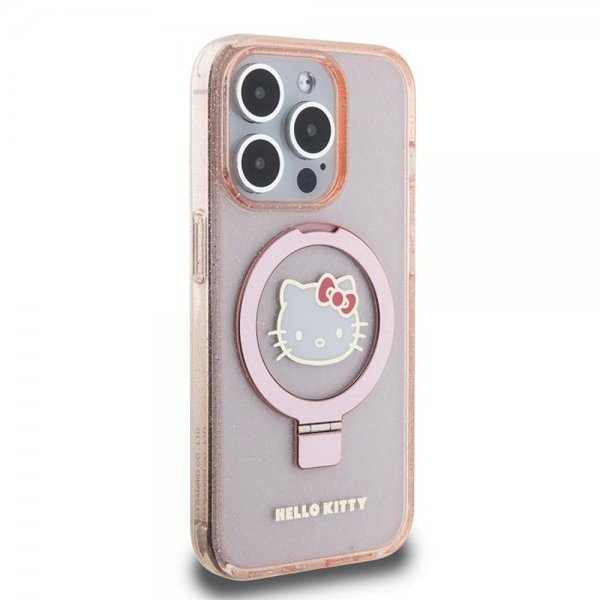 Hello Kitty iPhone 15 Pro -kuori rengastelineellä MagSafe pinkki