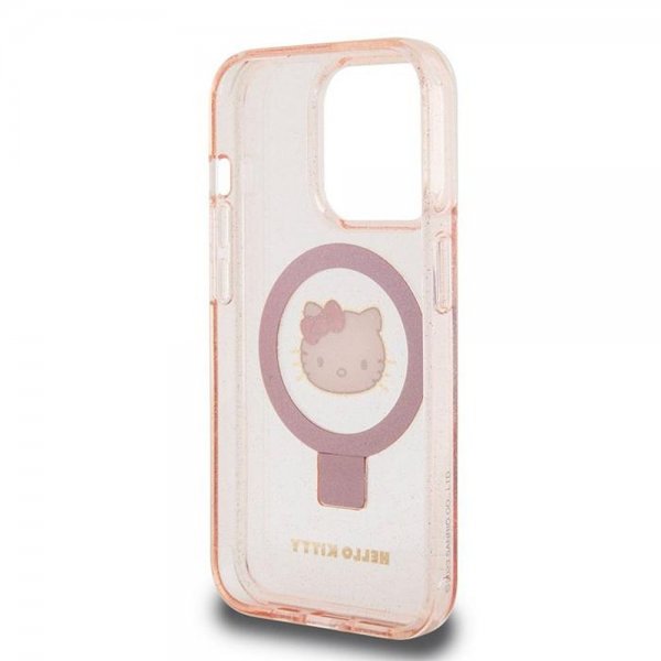 Hello Kitty iPhone 15 Pro -kuori rengastelineellä MagSafe pinkki
