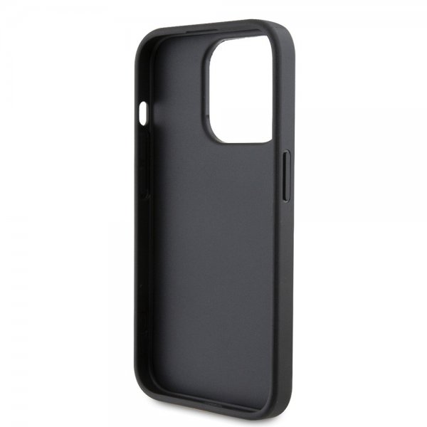 Karl Lagerfeld iPhone 15 Pro Kuori Saffiano Double Cardslot Musta