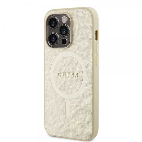 Guess iPhone 15 Pro -kuori Saffiano MagSafe Beige