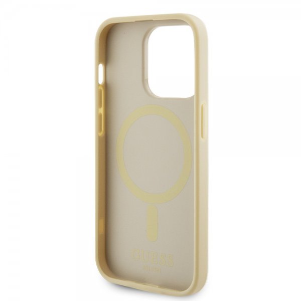 Guess iPhone 15 Pro -kuori Saffiano MagSafe Beige