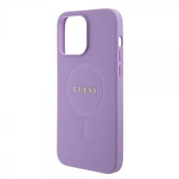 Guess iPhone 15 Pro Saffiano MagSafe -kuori Violetti