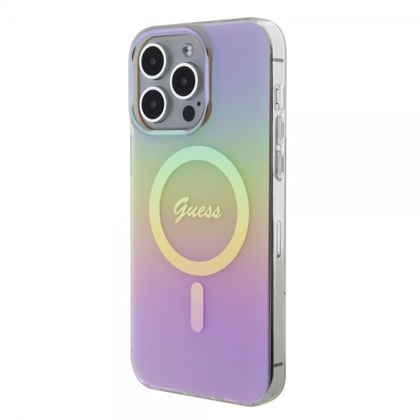 Guess iPhone 15 Pro -kuori Script MagSafe, vaaleanpunainen