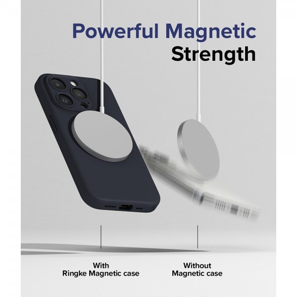 Ringke iPhone 15 Pro Kuori Silikoni Magneettinen Syvänsininen