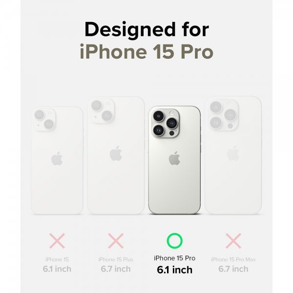 Ringke iPhone 15 Pro -silikonisuojakuori magneetilla Stone