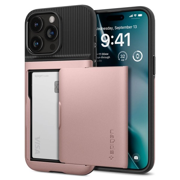 Spigen iPhone 15 Pro -suojakuori Slim Armor CS Rose Gold