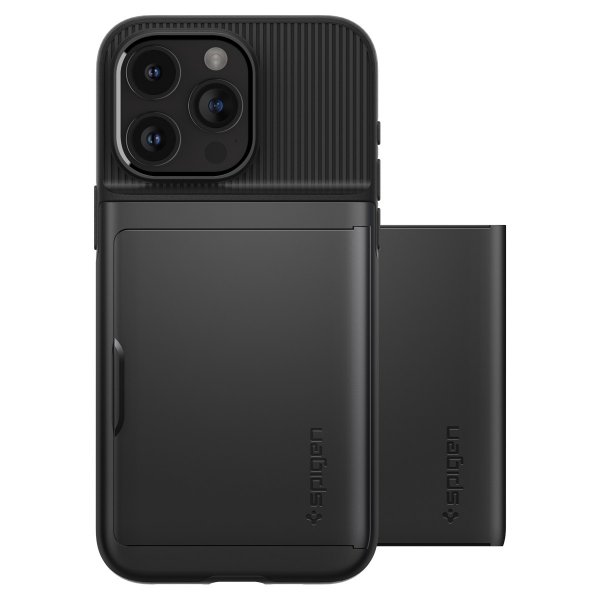 Spigen iPhone 15 Pro -suojakuori, Slim Armor CS, musta