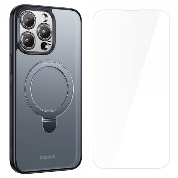 Baseus iPhone 15 Pro -suojakuori, Smart Ring -sarja, MagSafe, musta