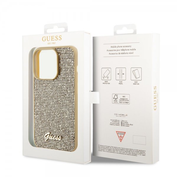 Guess iPhone 15 Pro Kuori Square Mirror Kulta